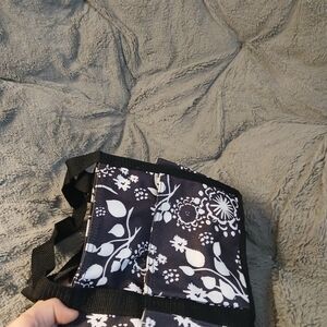 Floral Black and White Tote Bag